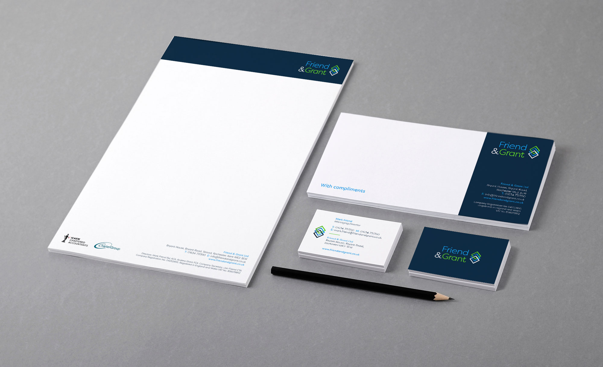 Branded stationery for Friend & Grant by Supersonic Playground