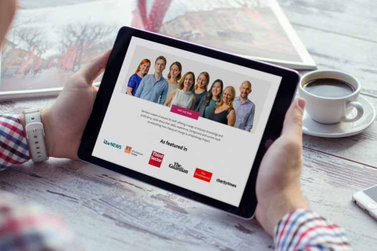 Custom WordPress website for NPC shown on an iPad by Supersonic Playground