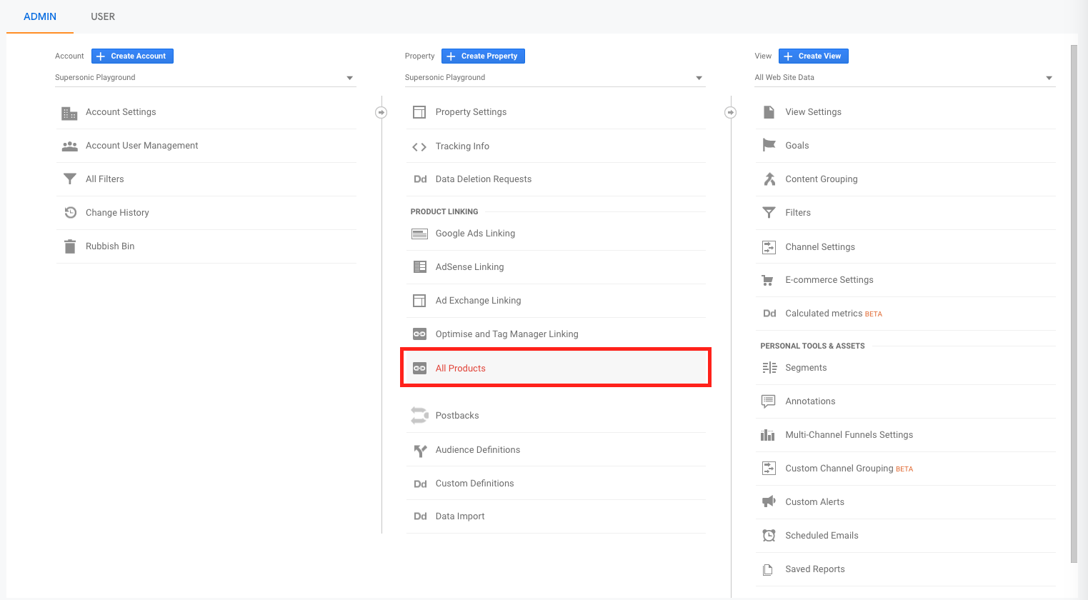 Linking GA with Search Console - Step 1