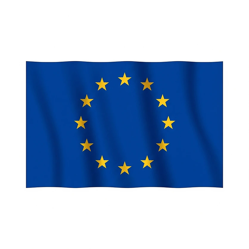 The EU flag on a white background